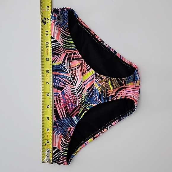 Ripzone 2 Piece Girls Tropical Leaf Pink Yellow Blue Print Bikini Set Size Large - Picture 12 of 12